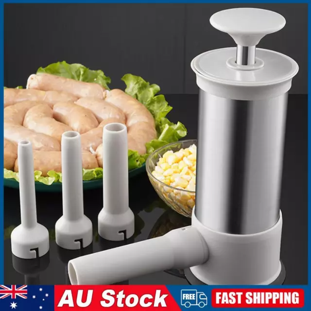 Durable Sausage Filler Fast Sausage Filling with 4 Nozzles BBQ Kitchen Tool