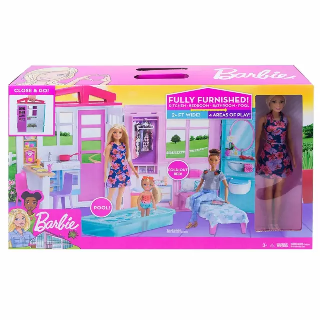 Barbie Maison de poupées portable acecssoires pack vêtements jouets Mattel FXG55