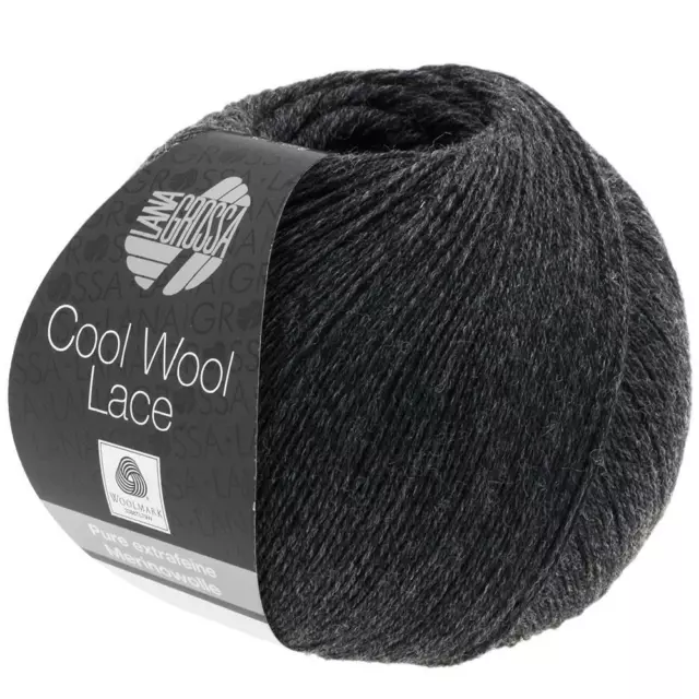Wolle Kreativ! Lana Grossa - Cool Wool Lace - Fb. 25 anthrazit 50 g