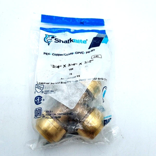 Sharkbite 3/4'' X 3/4'' X 3/4'' Push To Connect Brass Tee