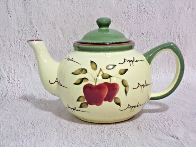 Apple Orchard Collection Hand Painted Earthware for Home Interiors Teapot