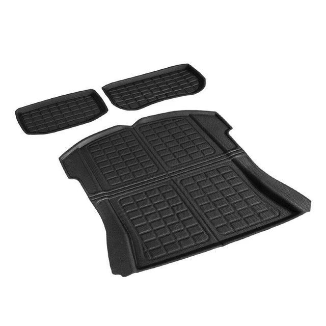 3PCS Car Rear Front Cargo Trunk Toolbox Luggage Rubber Mats for Tesla Model 3...