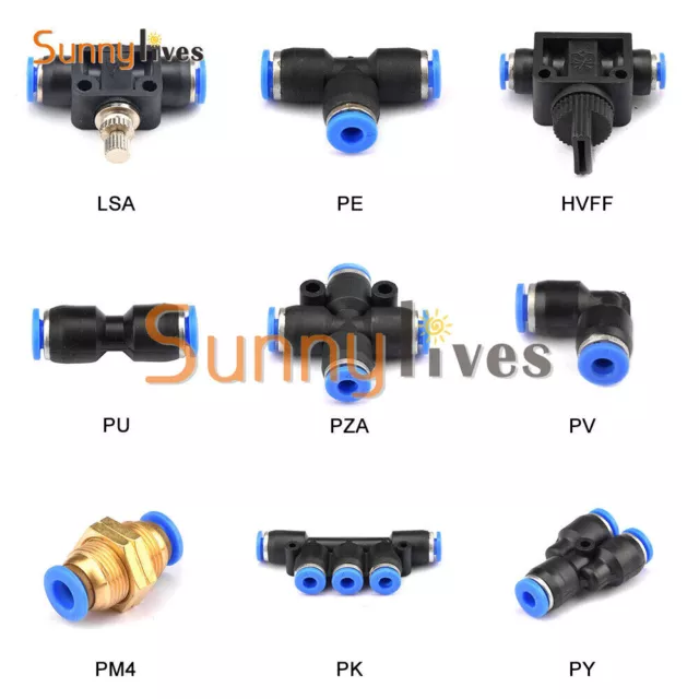 Pneumatic Fitting Pipe Connector Tube PU Air Quick Fittings Water Push In Hose