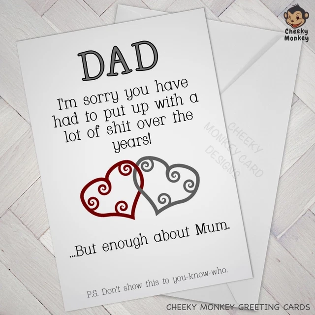 FUNNY BIRTHDAY CARD FATHERS DAY DAD joke step humour banter stepdad pop