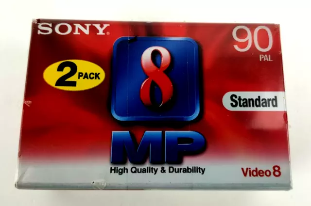 SONY VIDEO CAMERA TAPE CAMCORDER P5-90MP3, Sony 2P5-90MP3, Video 8, 2 Pack, New