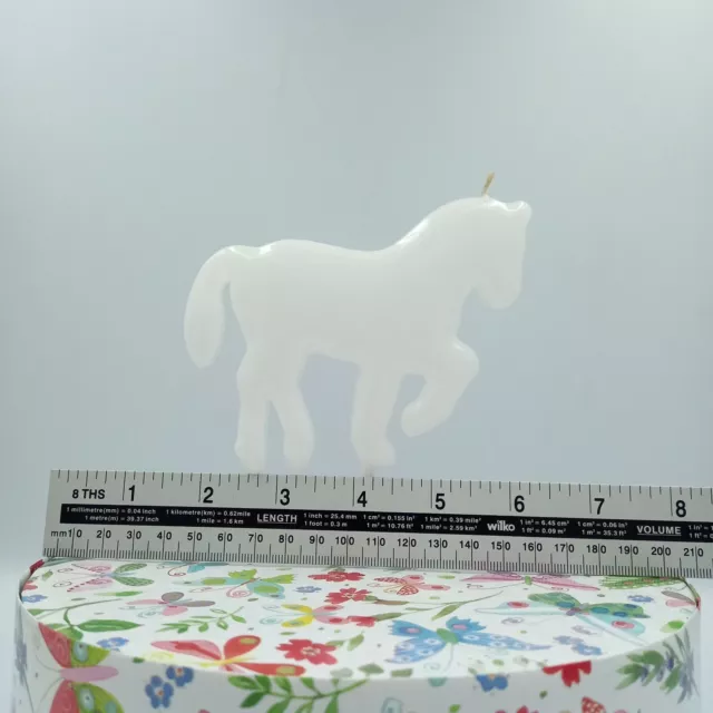 White Horse Birthday Animal Theme Cake Candle Large 3 inch high in wax part 2