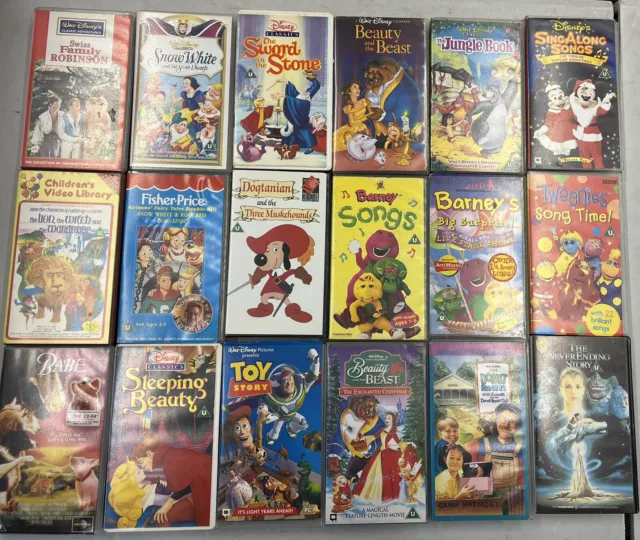 18 x Children's VHS Videos + Walt Disney Bundle/Joblot.