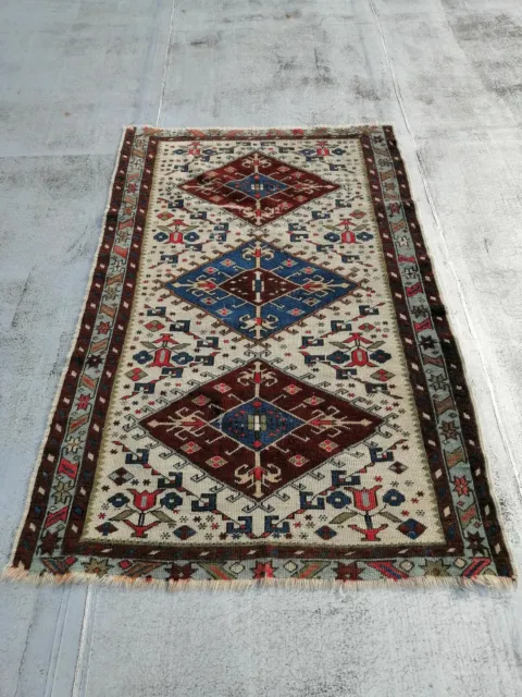 Antico Tappeto Caucasico in lana  Antique Caucasian rug in wool 3