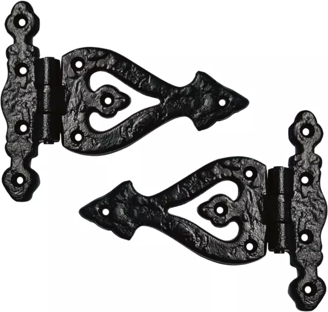T Hinge Set - 2 Piece Gate Hinges for Wooden Fences Heavy Duty - Barn Hinges ...
