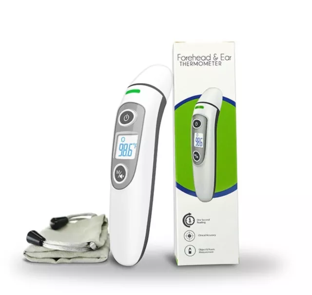 Forehead Ear Thermometer Baby Kids Adults Infrared Digital With Fever Warning