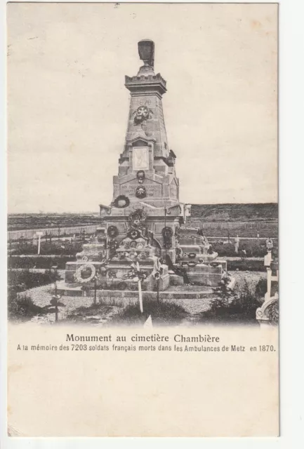 METZ - Moselle - CPA 57 - Monument des ambulances de 1870 Cemetiere Chambiere