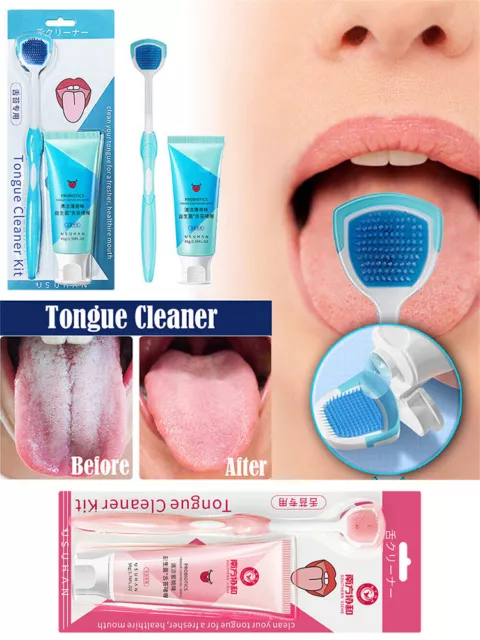 Raspador Limpiador De Lengua Higiene Dental Gel Limpiador De Boca Y Lengua <