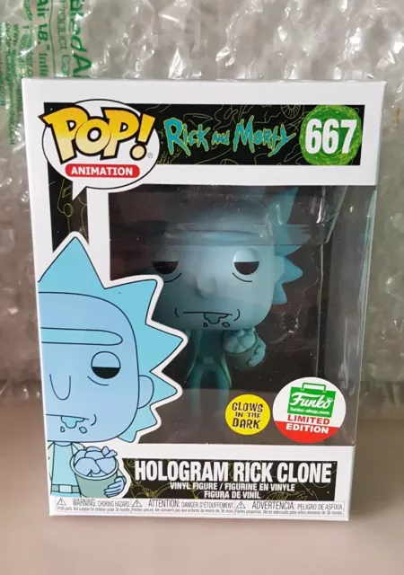 Animation Rick & Morty Funko Pop w/chicken - Holo Clone Rick GITD Ltd Edition