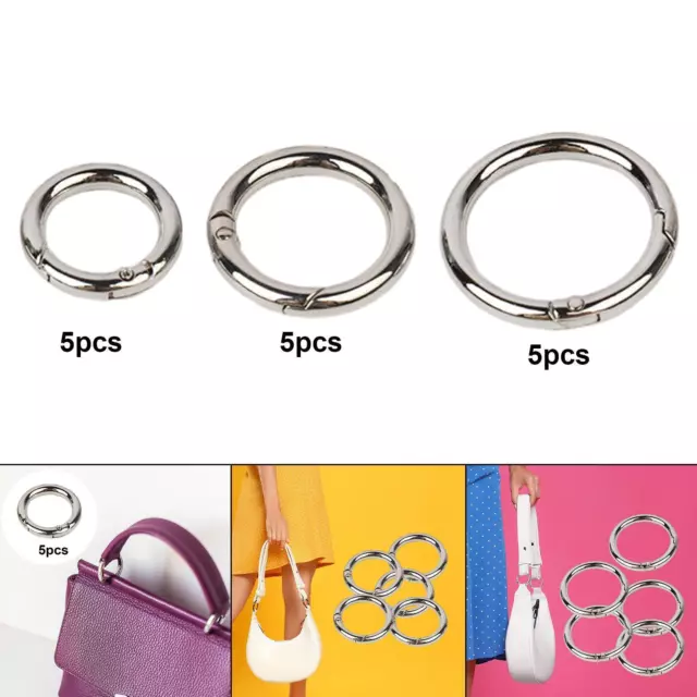 Boucles de sac en cuir, 5 pièces, porte-clés, fermoirs à pince, anneaux à