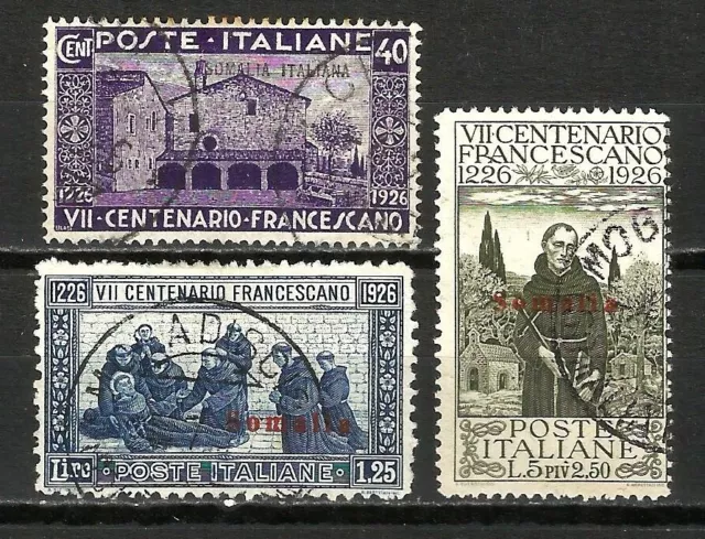 Italy Somalia 1926 scarce used stamps, Sc: 79, 81-82, high catalog value, Italia