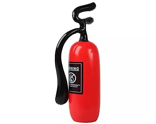 Toy Fire Extinguisher 53 Cm Inflatable Red Unisex Costumes NEUF