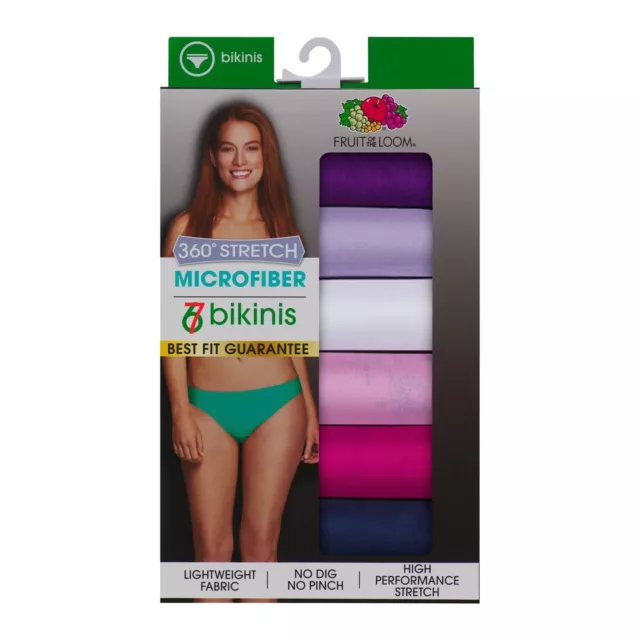 FRUIT OF THE LOOM WOMEN'S MICRO MESH LOW-RISE BRIEFS 8 PACK