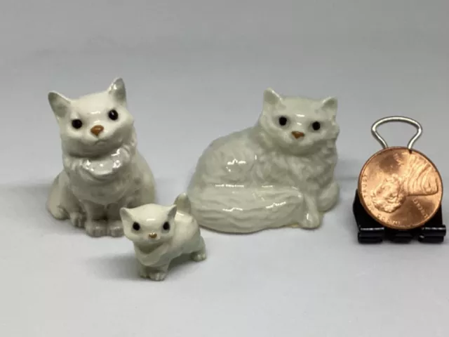 Hagen Renaker Miniature White Persian Cat Set of 3