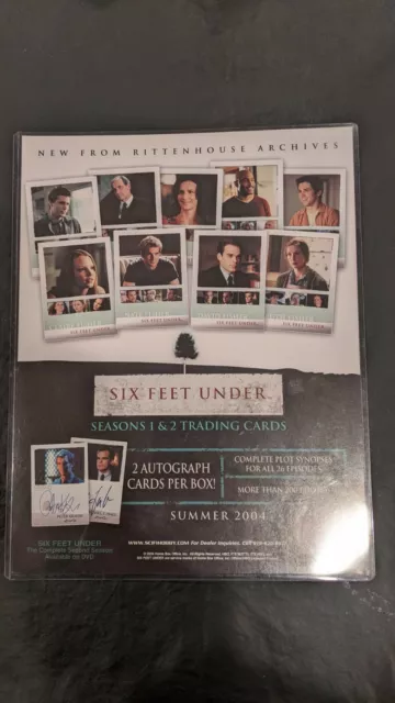 Six Feet Under Seasons 1 & 2 Trading Card Dealer Sell Sheet Sale Promo Ad 2004 +