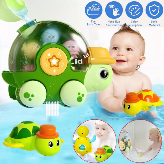 Baby Badespielzeug Dusche Badewannenspielzeug Schildkröten Set Wasserspielzeug