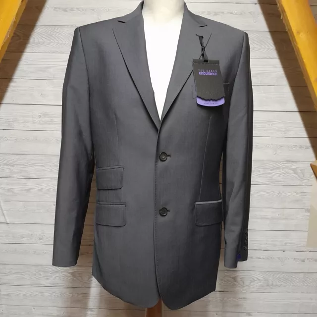 Giacca mohair in lana grigia Ted Baker Endurance da uomo designer 38S foderata prezzo disponibile £325