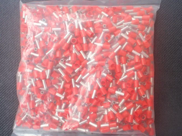 500Pc Wire Cord  End Ferrule Crimp Red 14 Awg # E2512R