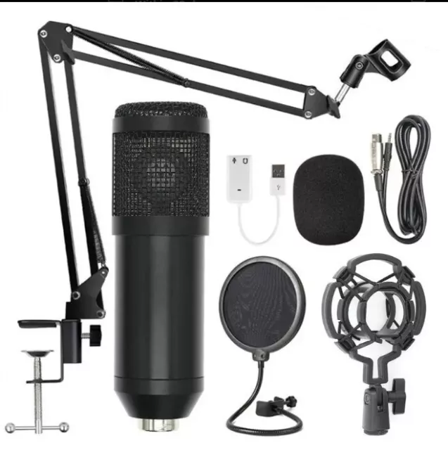 BM-800 Mic Kit Condenser Microphone Bundle with Live Sound Card Recording...