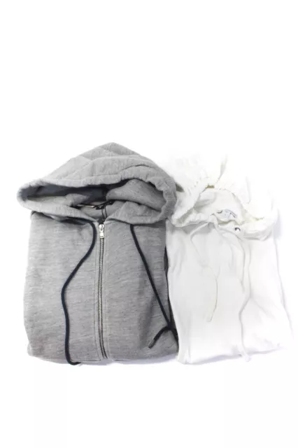 Standard James Perse Velvet Mens Long Sleeved Hoodies White Gray Size 1 M Lot 2