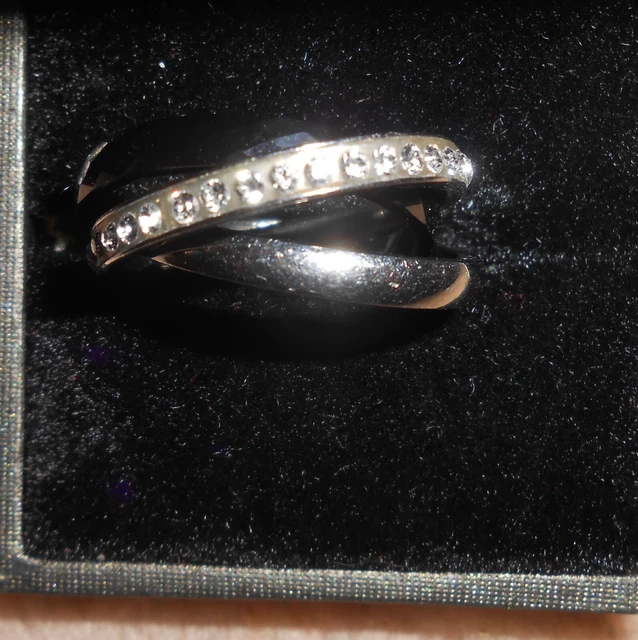 BAGUE 3 ANNEAUX Argent et C ramique T 56 EUR 2 00 PicClick FR