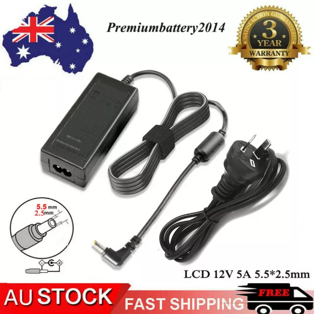 12 Volt 5 Amp 60W DC Power Supply AC Adapter Charger For PC LCD Monitor TV AU