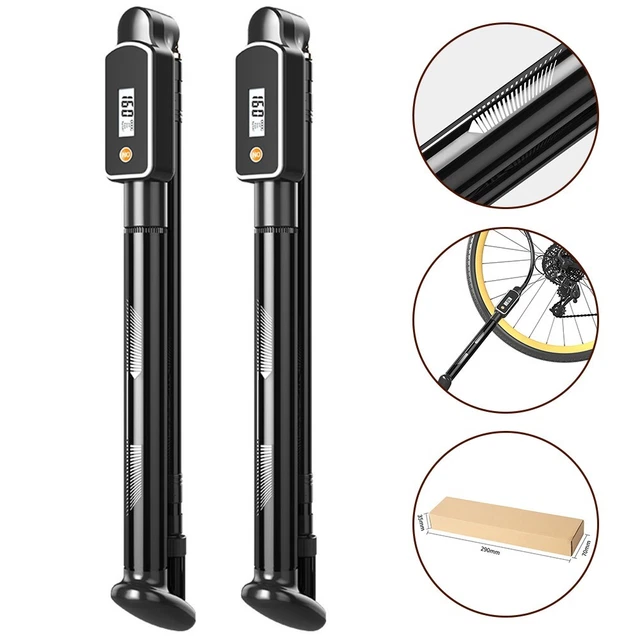 AIRBANK Mini Pompe à Vélo Pocket Pro Avec Jauge - 120PSI Arrêt Automatique Schrader Presta
