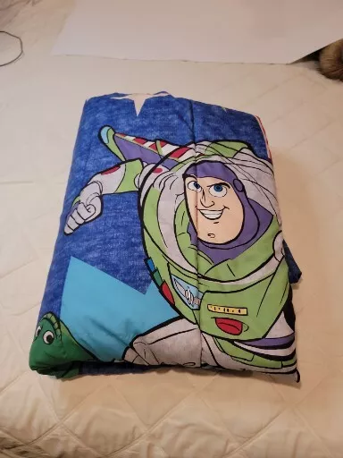 Disney Pixar Toy Story Buzz Lightyear Woody Rex Bedding Blanket Size Full