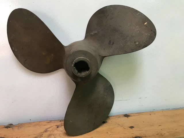 Vintage 5 lb. Brass Bronze Boat 3 Blade Propeller Dark Patina Manatee Florida