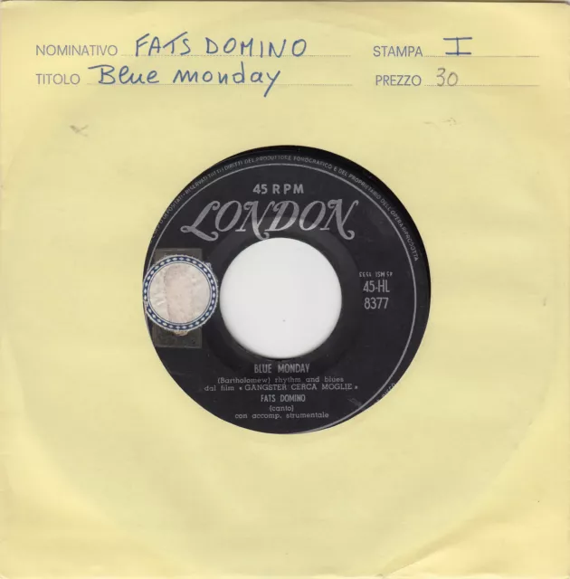 FATS DOMINO - blue monday / what's the reason i'm not pleasing you 45"