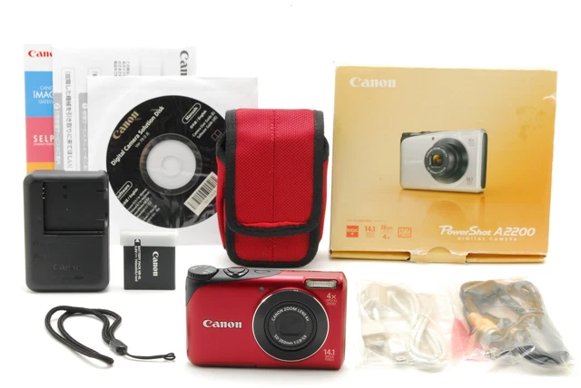 NEAR MINT] CANON PowerShot A2200 Red 14.1 MP Digital Camera