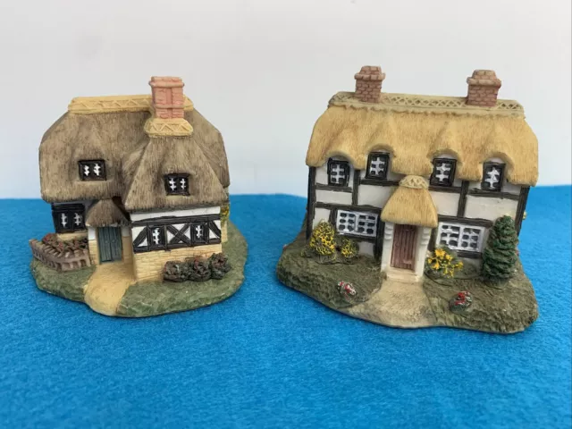 Lot of 2 Leonardo Collection Lilliput Lane Miniature House Cottage David Winter