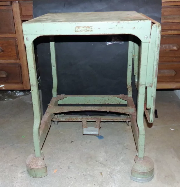 1940s Tiffany Stand Co. Drop Leaf Typewriter Desk, Table, Portable Cart, Industr 1940s Tiffany Stand Co. Drop Leaf Typewriter Desk, Table, Portable Cart, Industr