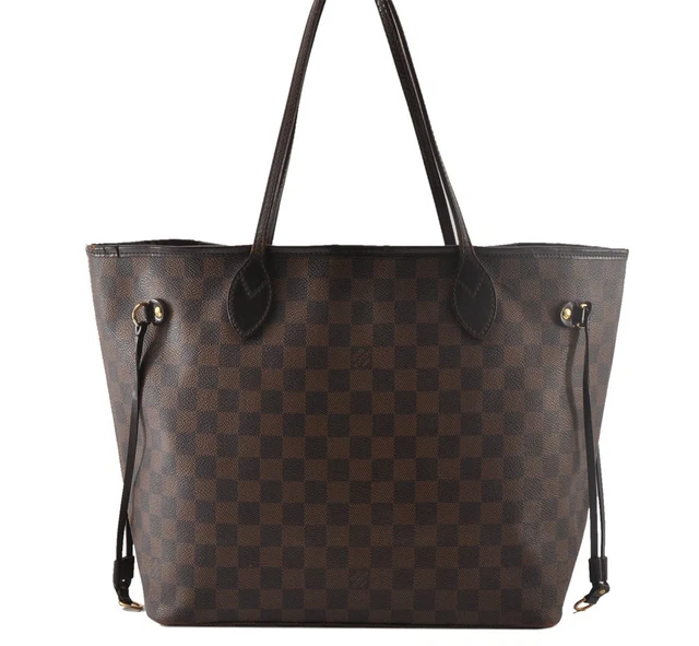Authentic Louis Vuitton Damier Neverfull MM Shoulder Tote Bag N51105 LV 5436G