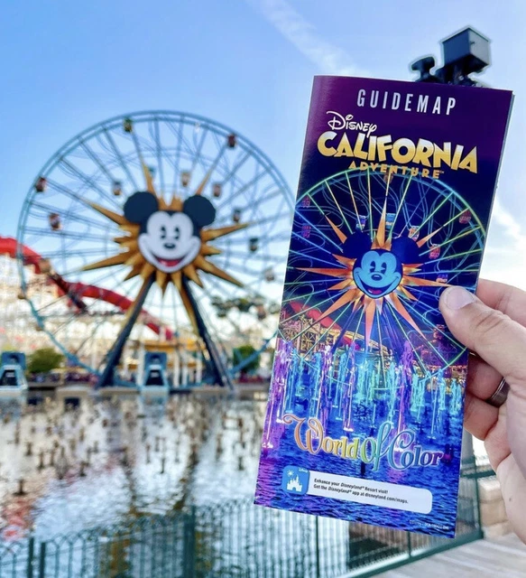 DISNEY S CALIFORNIA ADVENTURE Park World Of Color 2022 Guide Map New 