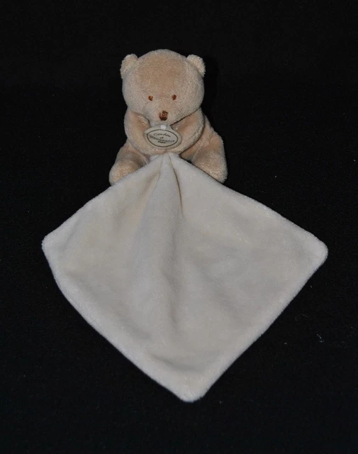 Peluche doudou ours brun DOUDOU ET COMPAGNIE mouchoir crème double 9 cm NEUF