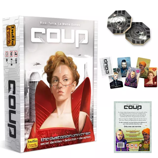 AU Indie Boards and Cards Coup (The Dystopian Universe)-Family Party Card Game