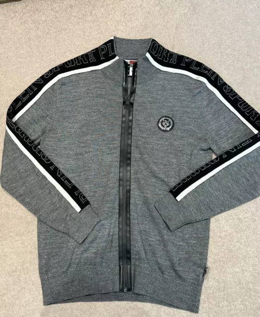 Philipp Plein Sport Grey Zipped Jacket Size Medium