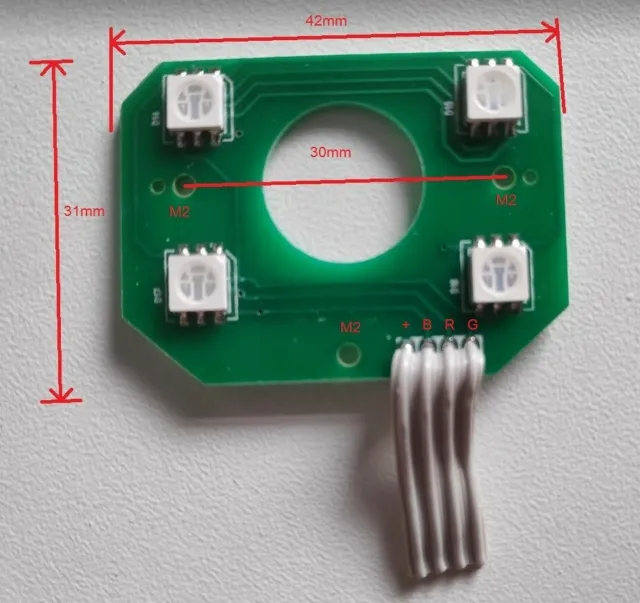 10 pcs RGB LED board PCB with 4x 5050 SMD SMT LEDs rated 120mA high brightness