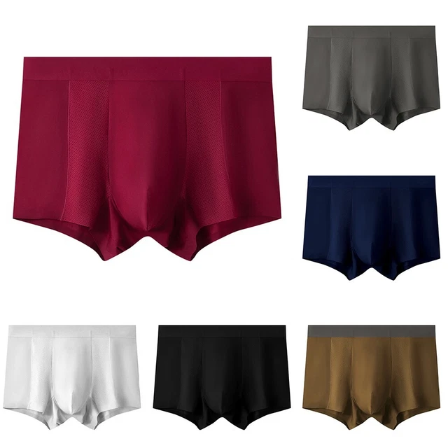 All Seasons Men's Ice Silk Boxer Shorts Breathable Elastic Undergarments