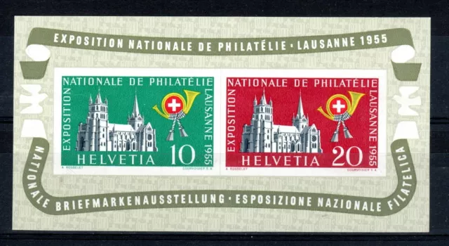 Schweiz 1955 Briefmarkenausstellung Sonderblock MNH