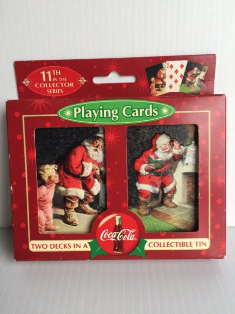 Coca-Cola Playing Cards Two Decks & Tin USA