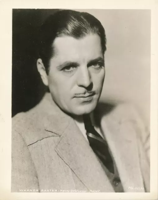 WARNER BAXTER Original Vintage 1930s MGM Studio Snapshot Portrait Photo
