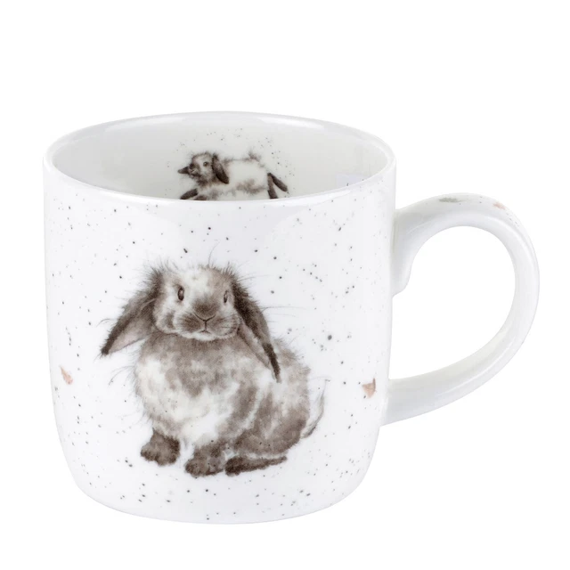 Royal Worcester Wrendale Rosie Rabbit Einzelbecher Knochen China 275ml Country Box
