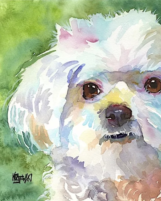 Maltese Dog 11x14 signed art PRINT RJK from painting