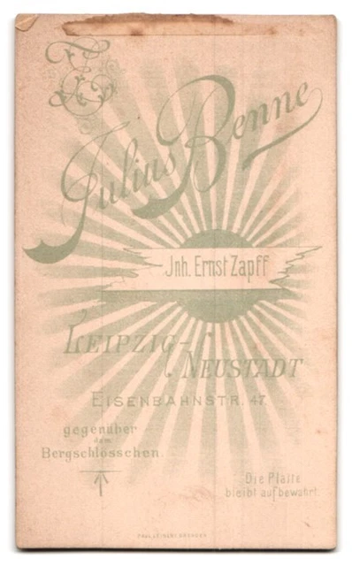 Photographs Jul. Benne, Leipzig-Neustadt, railway street 47, Cute Portrait 2